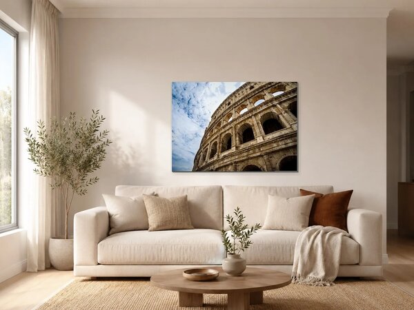 Koloseum pod dramatickou oblohou – Jednodílný obraz, 70 × 50 cm