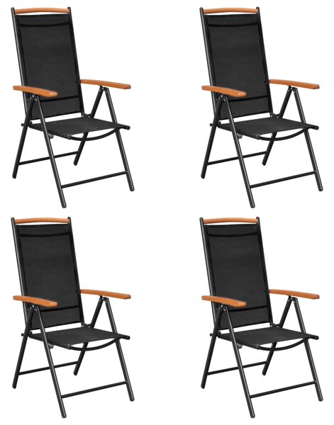 5dílný zahradní jídelní set hliník černý