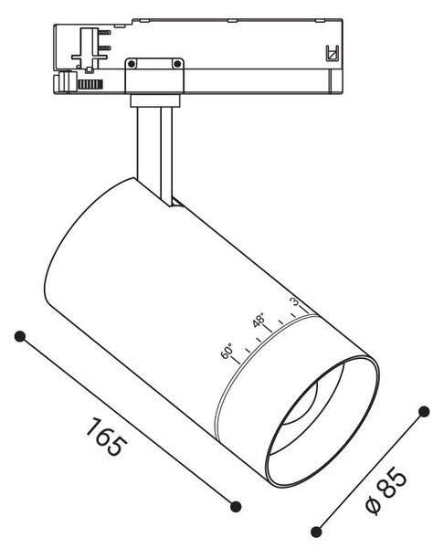 LED2 6095533 LED2 Lištové svítidlo LEON II L, B 8-28W 3000K černá - LED2 Lighting