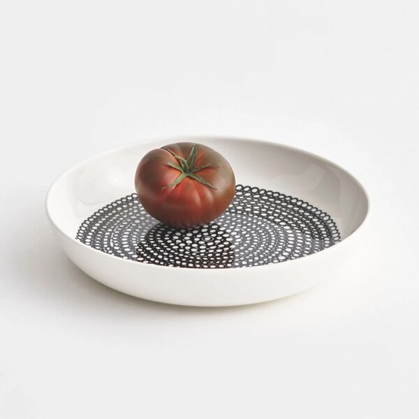 Marimekko Hluboký talíř Oiva Räsymatto 20,5cm, černý