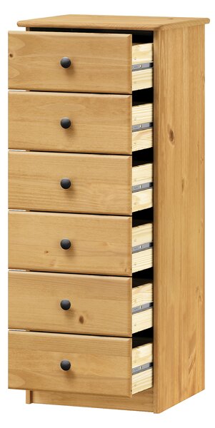 Komoda 3VK - 6 zásuvek vosk, kovové úchytky