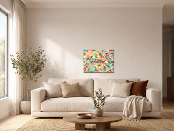 Pastelová geometrická mozaika – Jednodílný obraz, 40 × 30 cm