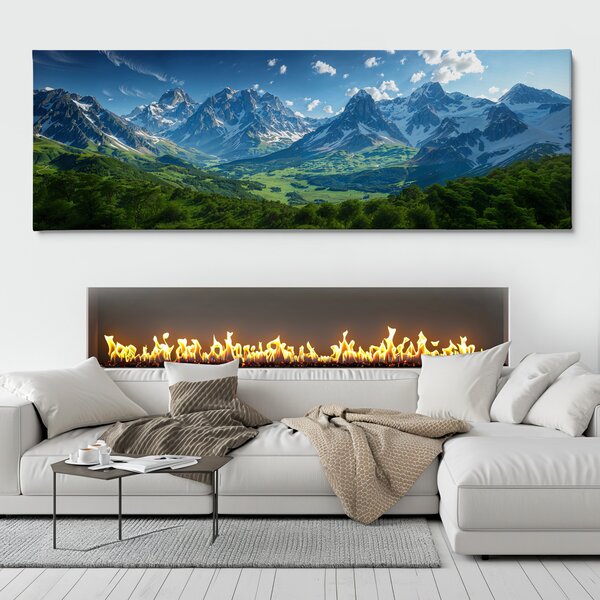 Obraz na plátně - Poslední jarní sníh FeelHappy.cz Velikost obrazu (šířka x výška): 60 x 20 cm