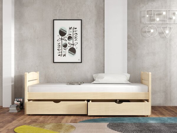 Dětská postel s úložným prostorem Ula, Bílá barva, 80x180