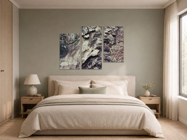 Struktura popraskané kůry – Třídílný obraz C, 90 × 60 cm