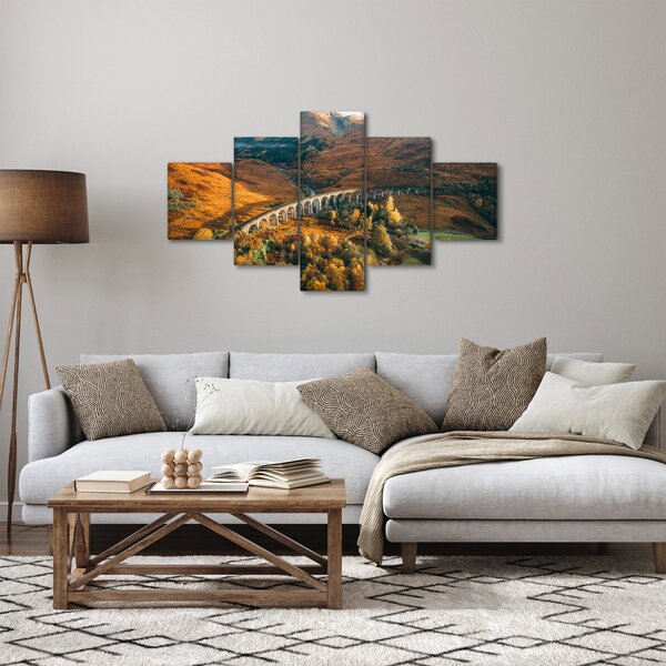 Obraz mostu ve skotském údolí (125x70 cm)