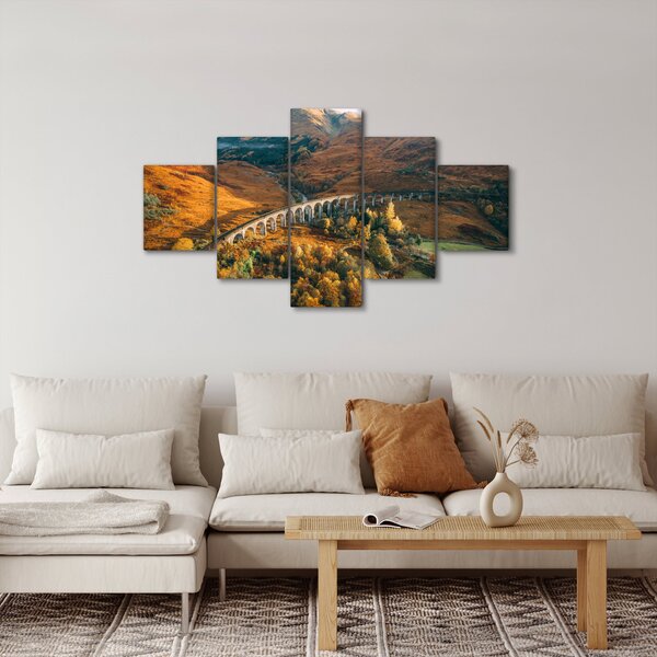Obraz mostu ve skotském údolí (125x70 cm)