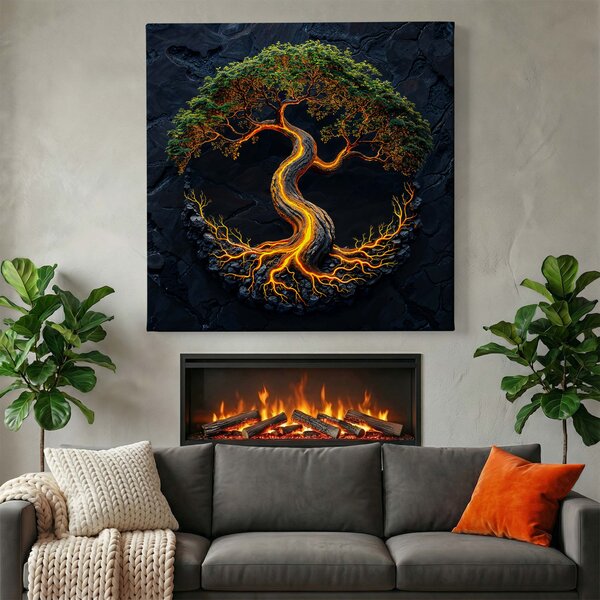Obraz na plátně - Strom života Nekonečná energie FeelHappy.cz Velikost obrazu (šířka x výška): 60 x 60 cm