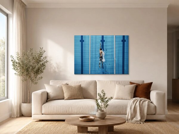 Plavec pod hladinou – Jednodílný obraz, 70 × 50 cm