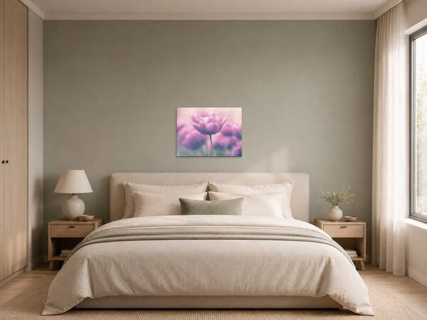 Růžové tulipány v jemném oparu – Jednodílný obraz, 60 × 40 cm
