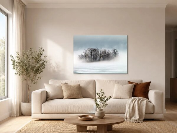Zimní stromy v mlze – Jednodílný obraz, 70 × 50 cm