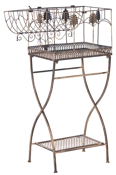 Sada 2 regálů s policemi SICILY Kov 122/90 cm 43/37 cm Černá
