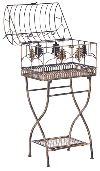 Sada 2 regálů s policemi SICILY Kov 122/90 cm 43/37 cm Černá