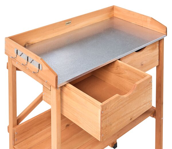 Přesazovací stolek RAVANUSA Borovicové dřevo 89 cm 77 cm Světle hnědá