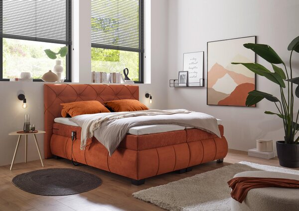 POSTEL BOXSPRING, 180/200 cm, koňaková MID.YOU - Manželské postele, Online Only