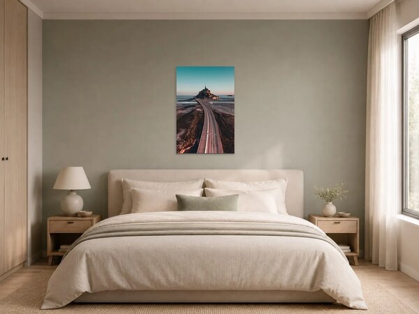 Mont Saint-Michel při odlivu – Jednodílný obraz, 30 × 40 cm