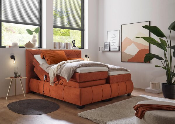 POSTEL BOXSPRING, 180/200 cm, koňaková MID.YOU - Manželské postele, Online Only