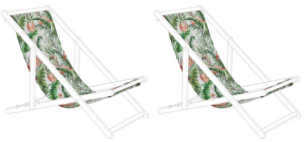 Sada 2 náhradních potahů na lehátko ANZIO/AVELLINO 113 x 44 cm Pestrá