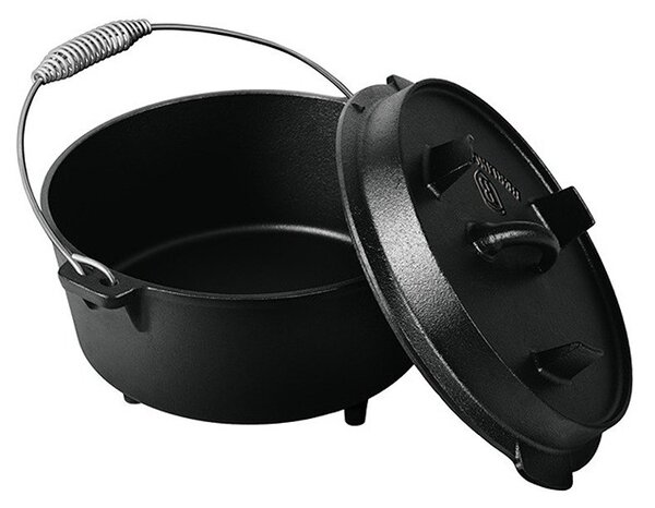 Hrnec litinový s poklicí 25 cm černý