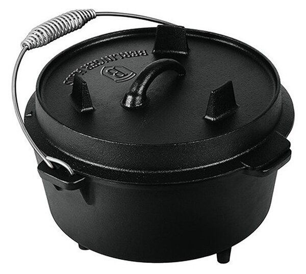 Hrnec litinový s poklicí 25 cm černý