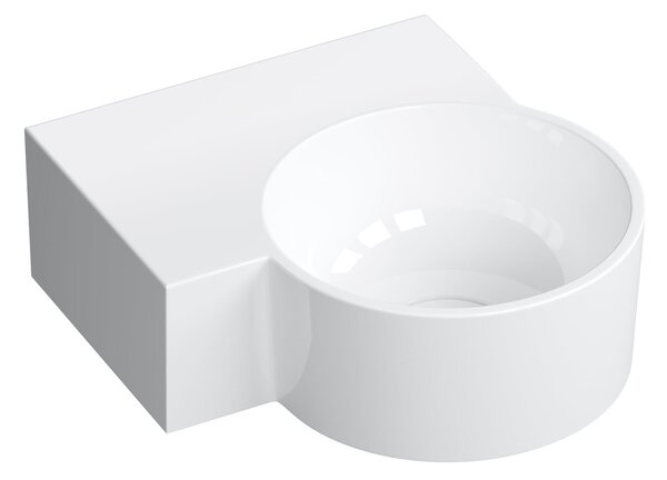 Omnires Ovo M+ umyvadlo 33x34 cm rohové klasický-na pult lesk OVO335UWLBP