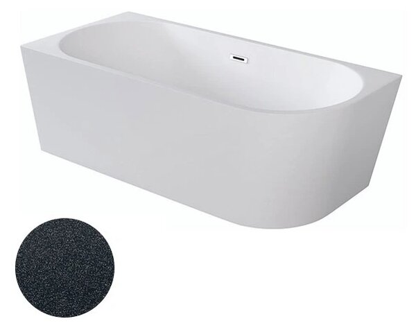 Besco Akrylátová volně stojící rohová vana Zoya Glam G 150x75 (170x80) bílá/grafit Rozměry (cm): 170x80, Typ a barva výpustě: Click-Clack s přepadem, bílá, Orientace: Pravá