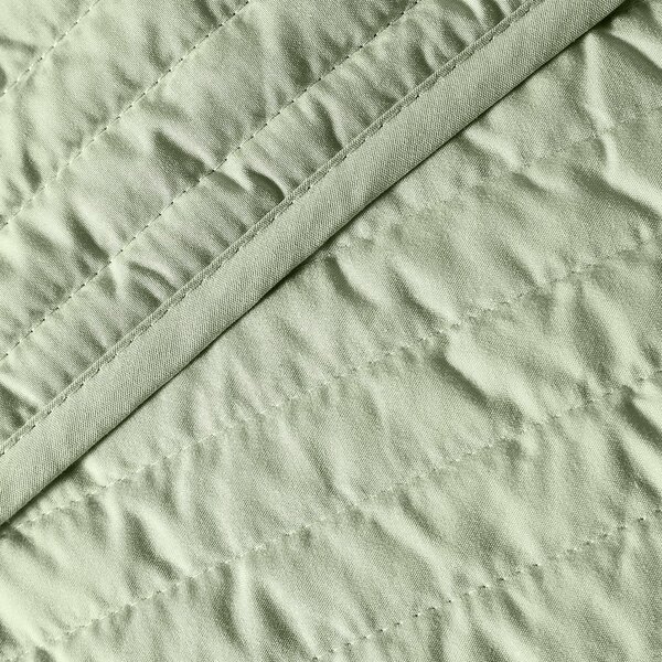 Zelený prošívaný přehoz na dvoulůžko 220x230 cm Quilted Lines – Bianca