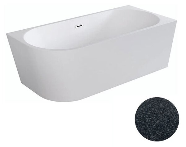 Besco Akrylátová volně stojící rohová vana Zoya Glam G 150x75 (170x80) bílá/grafit Rozměry (cm): 170x80, Typ a barva výpustě: Click-Clack s přepadem, bílá, Orientace: Pravá