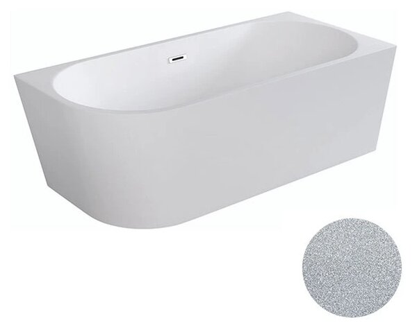 Besco Akrylátová volně stojící rohová vana Zoya Glam S 150x75 (170x80) bílá/stříbrná Rozměry (cm): 150x75, Typ a barva výpustě: Click-Clack s přepadem, zlatá, Orientace: Pravá