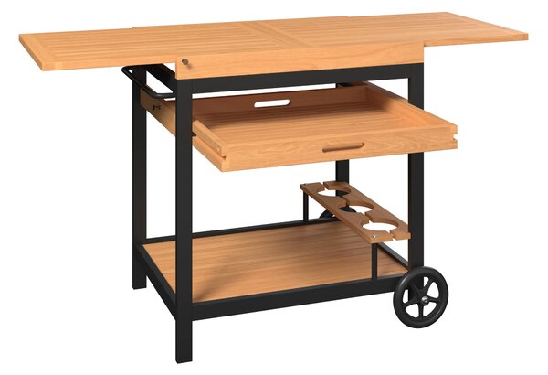 ZAHRADNÍ SERVÍROVACÍ VOZÍK, černá, barvy teak, 73/80/50 cm Ambia Garden - Online Only zahradní nábytek, Online Only