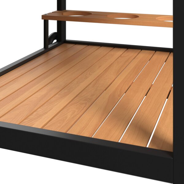 ZAHRADNÍ SERVÍROVACÍ VOZÍK, černá, barvy teak, 73/80/50 cm Ambia Garden - Online Only zahradní nábytek, Online Only
