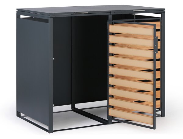 Přístřešek na 2 popelnice 240 l, 1160 x 1340 x 800 mm, dekor dřeva