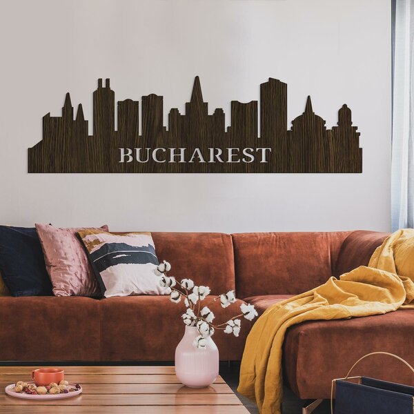 DUBLEZ | Dřevěný obraz města - Bucharest | Obraz