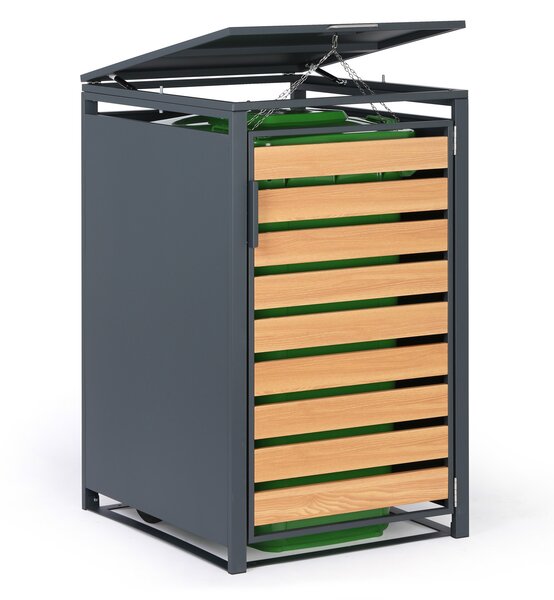 Přístřešek na popelnici 240 l, 1160 x 695 x 800 mm, dekor dřeva