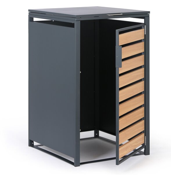 Přístřešek na popelnici 240 l, 1160 x 695 x 800 mm, dekor dřeva