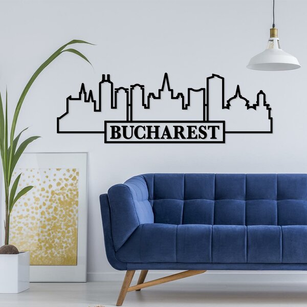 DUBLEZ | Dřevěná nálepka panoramatu - Bucharest | Obraz