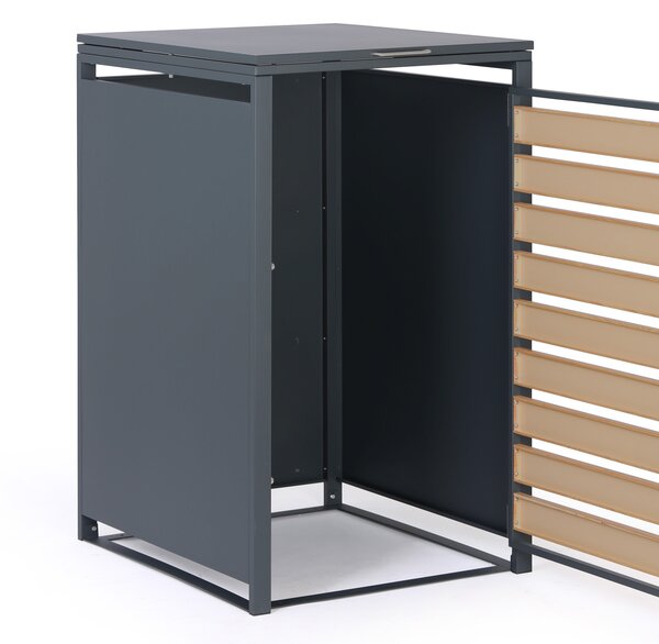 Přístřešek na popelnici 240 l, 1160 x 695 x 800 mm, dekor dřeva
