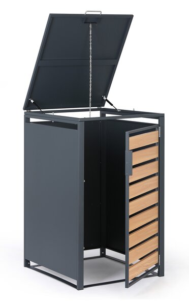 Přístřešek na popelnici 240 l, 1160 x 695 x 800 mm, dekor dřeva