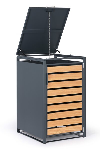 Přístřešek na popelnici 240 l, 1160 x 695 x 800 mm, dekor dřeva