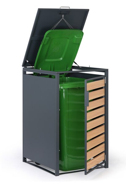 Přístřešek na popelnici 240 l, 1160 x 695 x 800 mm, dekor dřeva