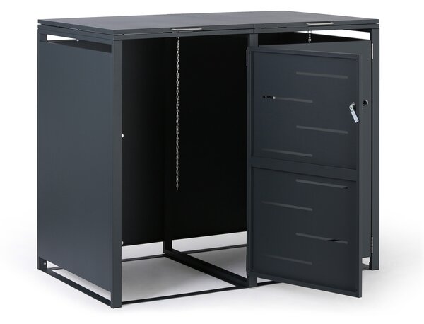 Přístřešek na 2 popelnice 240 l, 1160 x 1340 x 800 mm, uzamykatelný