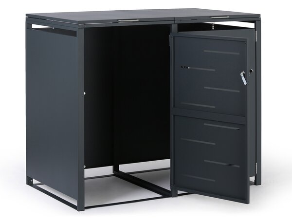 Přístřešek na 2 popelnice 240 l, 1160 x 1340 x 800 mm, uzamykatelný
