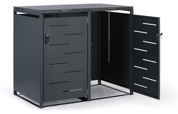 Přístřešek na 2 popelnice 240 l, 1160 x 1340 x 800 mm, uzamykatelný