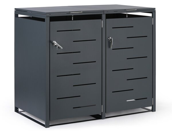 Přístřešek na 2 popelnice 240 l, 1160 x 1340 x 800 mm, uzamykatelný
