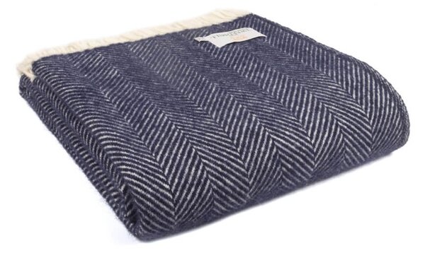 Vlněná deka Fishbone Navy 183 x 150 cm Tweedmill