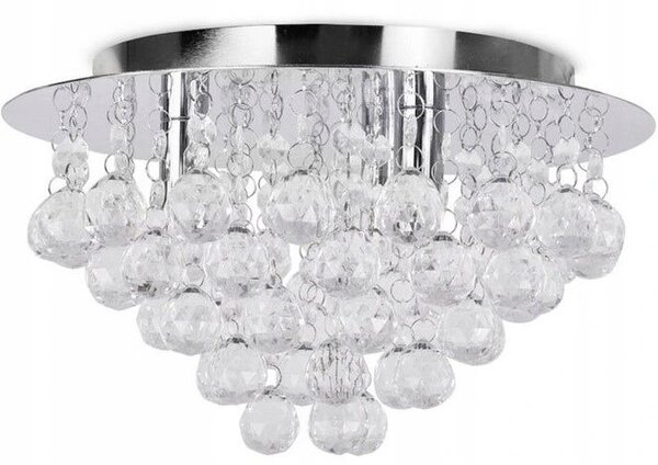 Toolight Křišťálová stropní lampa Plafon Glamour 392179