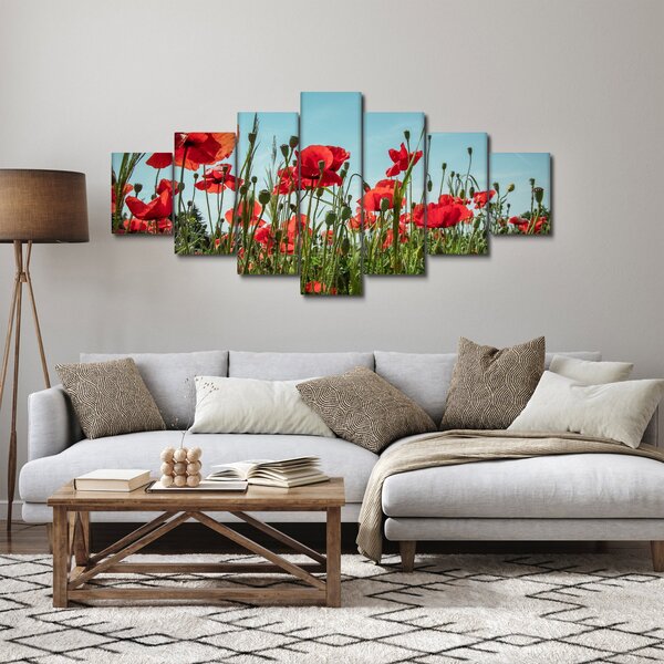Obraz - Na poli vlčích máků (210x100 cm)