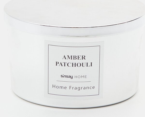 Sinsay - Svíčka se třemi knoty Amber Patchouli - sříbrná