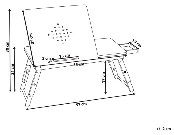 Skládací stolek na notebook ORGE Světle hnědá 57 cm 35 cm