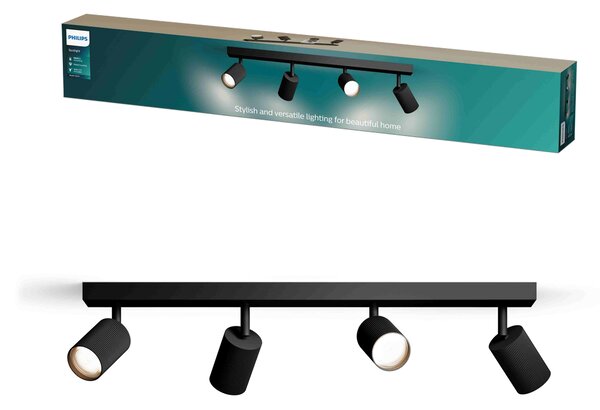 Wyatt LED bodové svítidlo 4x5W, AC 220–240, černá